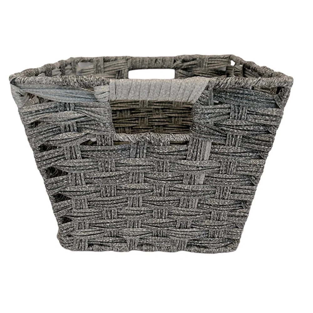 mDesign Basket Gray Silver Woven Functional Get organized in style Like new